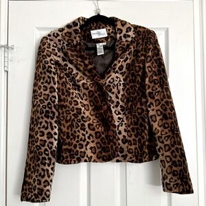 Moda Spiegel Vintage Leopard Fury Blazer Jacket size 8